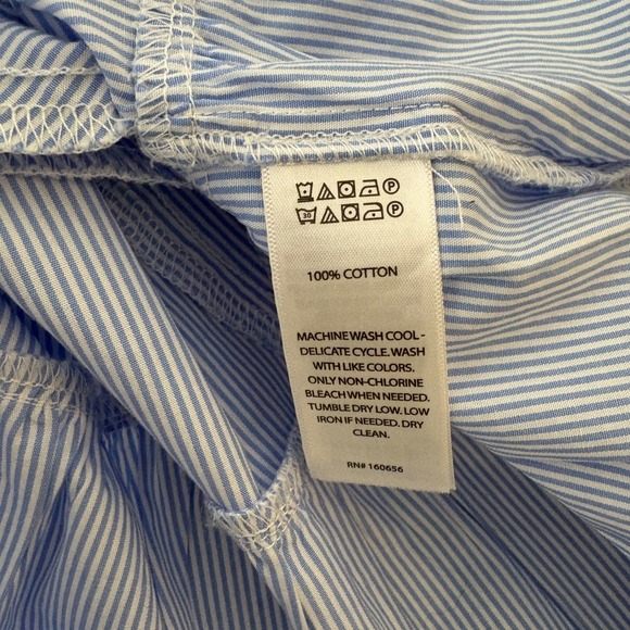 Calypso St Barth Eyelet Lace Tiered Mini Dress Size M Pinstripe Preppy Coastal - Picture 7 of 7